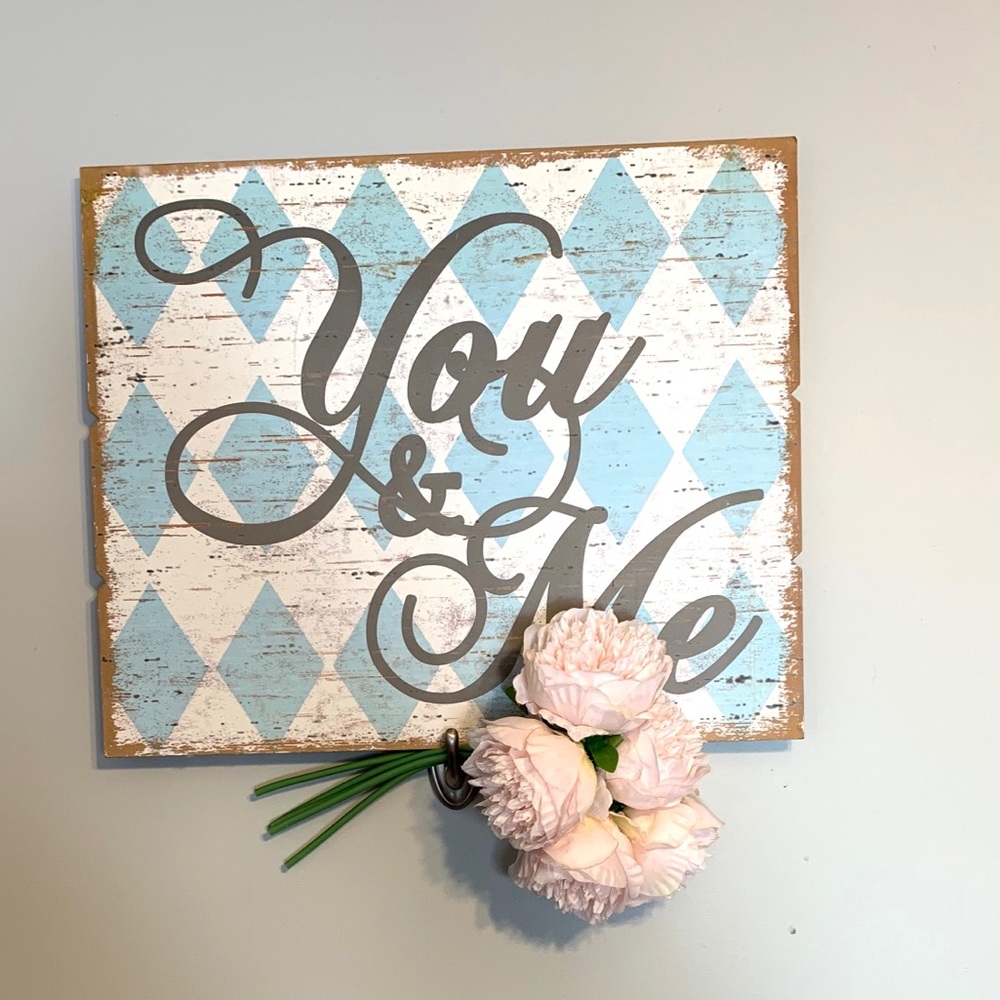 You & Me wooden sign